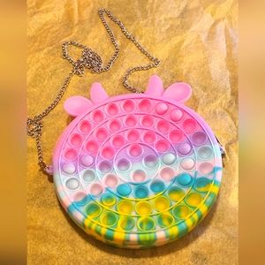 Pop It Girl's Crossbody Bag NWOT 8" Round